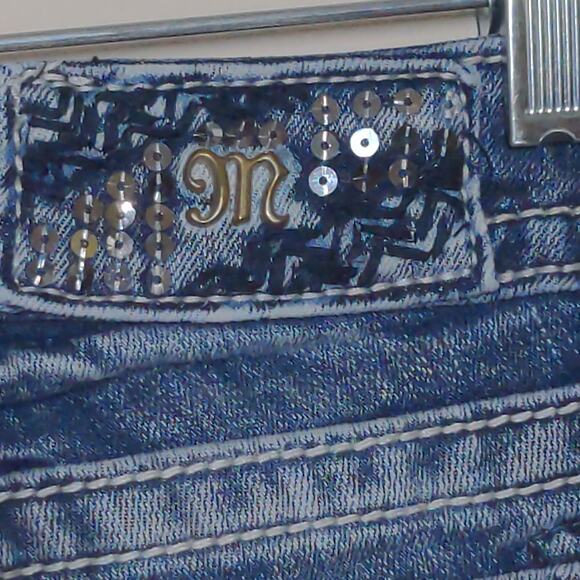 Miss Me Mid-Rise Embellished Skinny Jeans in Blue – Size 24 – EUC - Picture 10 of 15